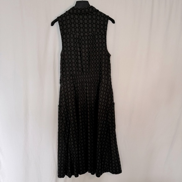 Anthropologie Charcoal Gray A-Line Collared Wrap Dress - with pockets!! - Picture 6 of 7
